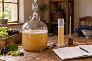 Wein gärt nicht mehr: fertig oder Gärstockung? [Bildinhalt mit KI erstellt]